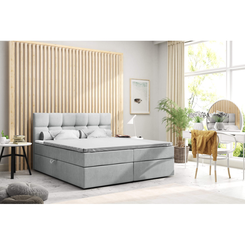 Boxspringbett PRILLA 120/140/160/180/200x200 mit Bettkasten, H3/H4 Matratze & Topper – 5-Sterne-Hotelkomfort für Zuhause