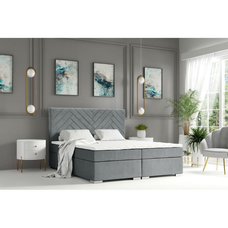 Boxspringbett MALTA mit Bettkasten, H3/H4 Matratze & Topper