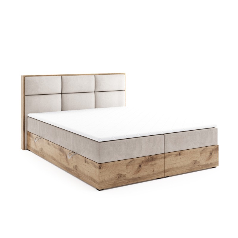 Boxspringbett LOLY aus Holz 140/160/180/200x200 mit Bettkasten, H3/H4 Matratze & Topper – 5-Sterne-Hotelkomfort für Zuhause