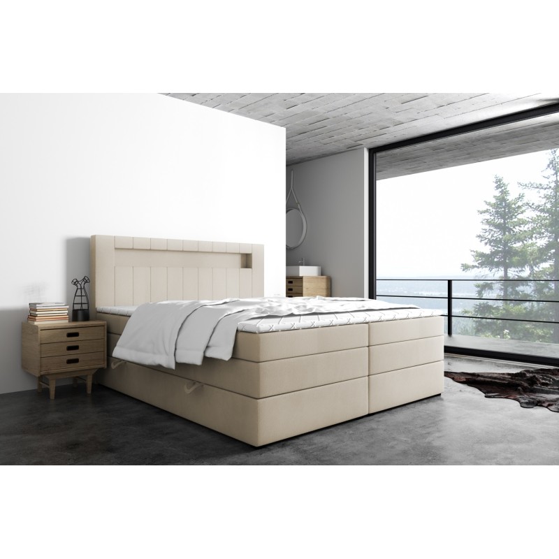 Boxspringbett GOLD 5 KING 120/140/160/180/200x200 mit Bettkasten, Doppelmatratze & Topper – 5-Sterne-Hotelkomfort für Zuhause