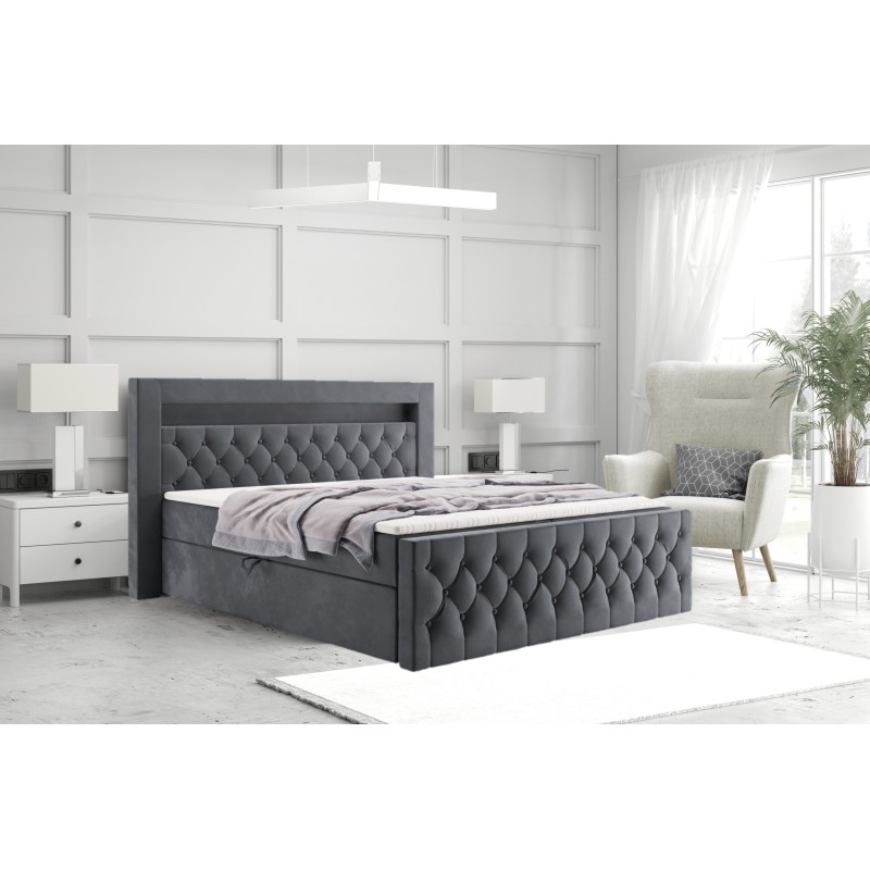 Boxspringbett GOLD 9 mit Bettkasten &LED