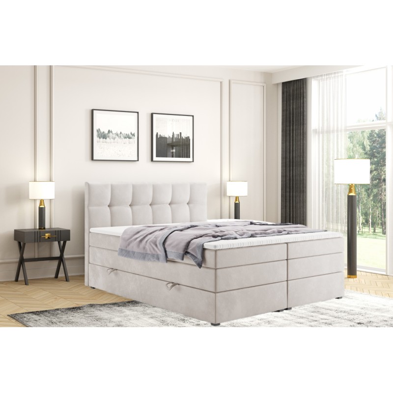 Boxspringbett ALVIN KING 120/140/160/180/200x200 mit Bettkasten, Doppelmatratze & Topper – 5-Sterne-Hotelkomfort für Zuhause