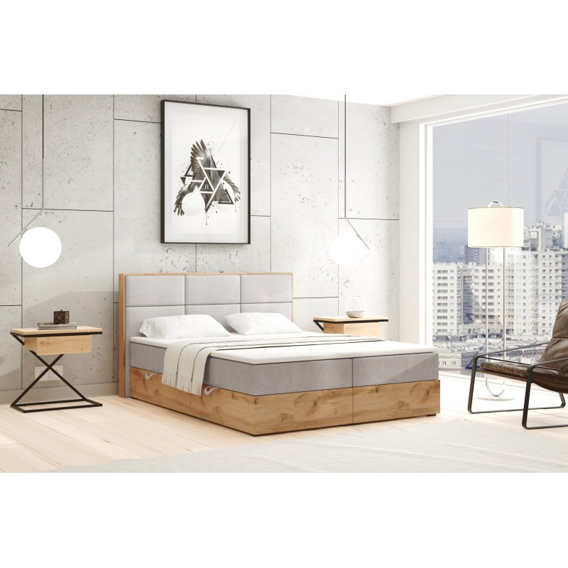 Boxspringbett LOLY aus Holz mit Bettkasten