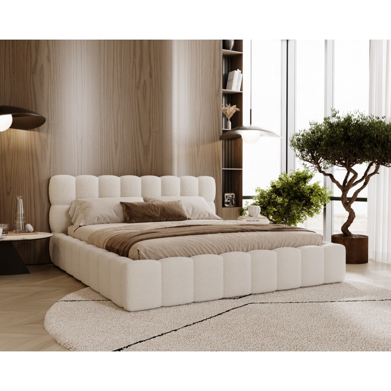 Polsterbett ALMA mit Bettkasten 120/140/160/180/200x200 cm - Bouclé